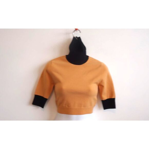 Victor Glemaud Long Sleeve Cropped Turtleneck  Cafe Au Lait Sweater NWT 295 - Picture 1 of 12